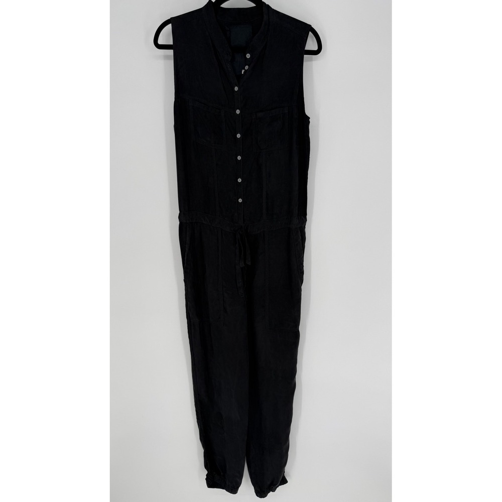 JOHNNY WAS PETE & GRETA CUPRO BLEND JUMPSUIT XS BLACK